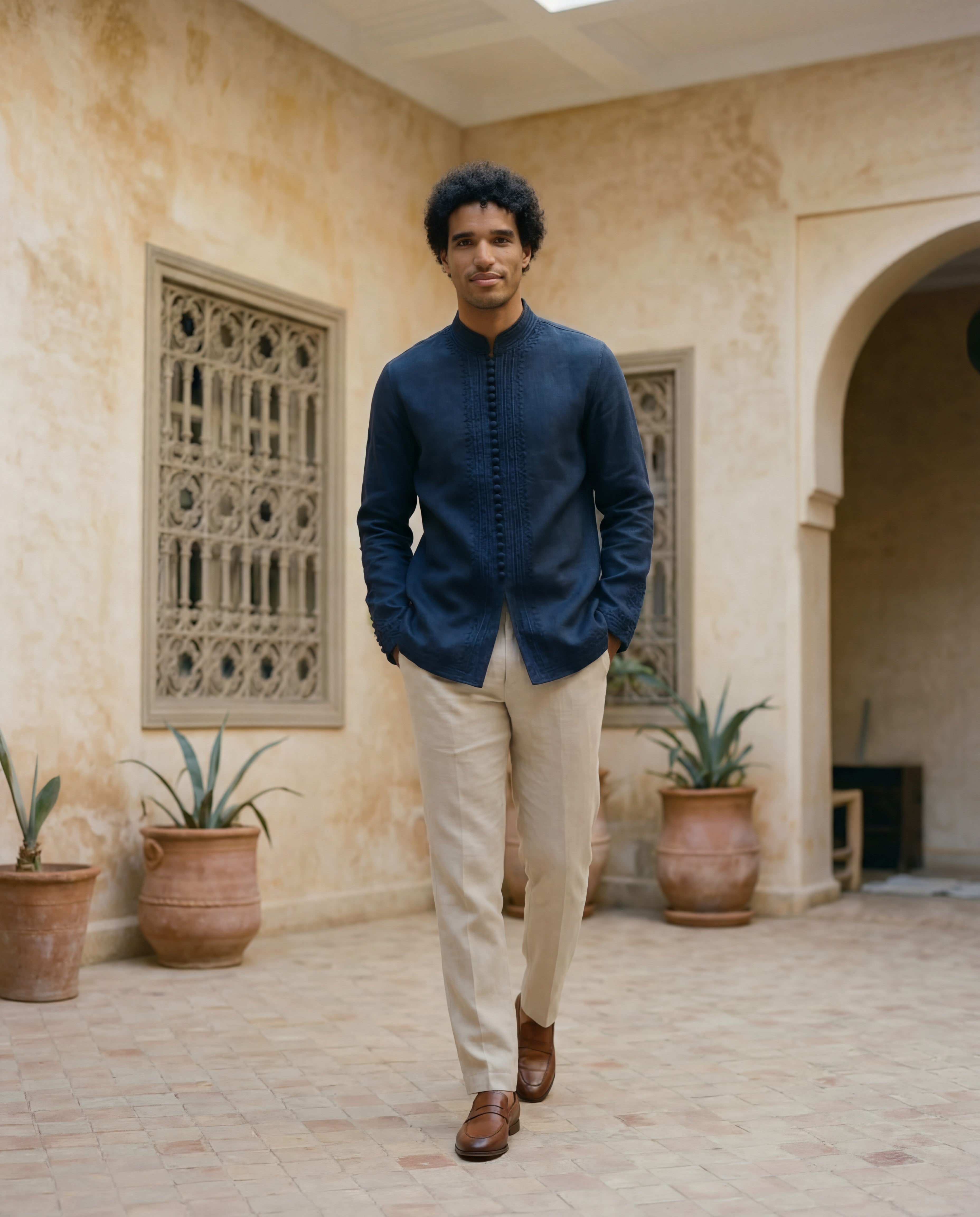 Chechchaouen Linen Jacket Men