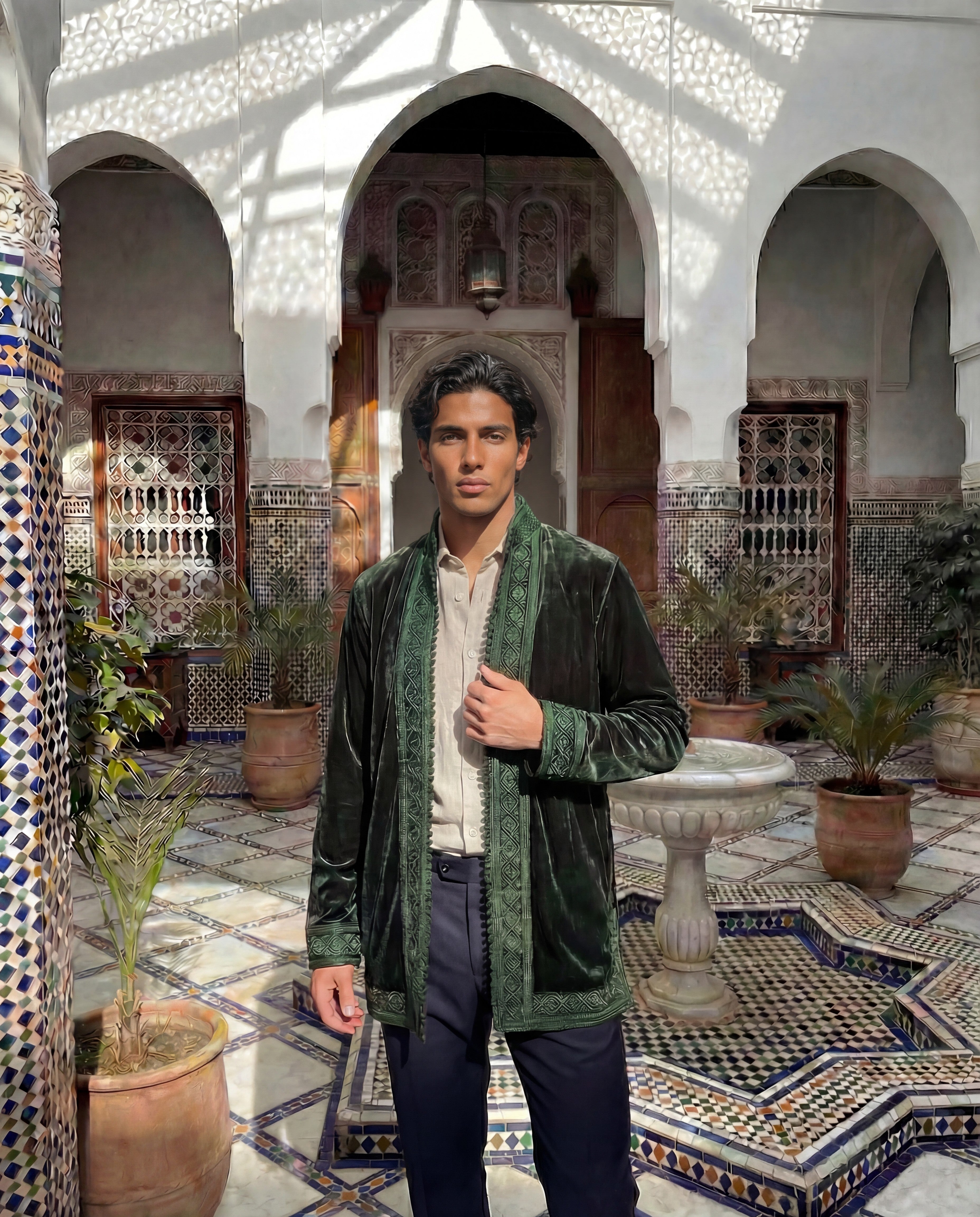 Toubkal Velvet Jacket Green