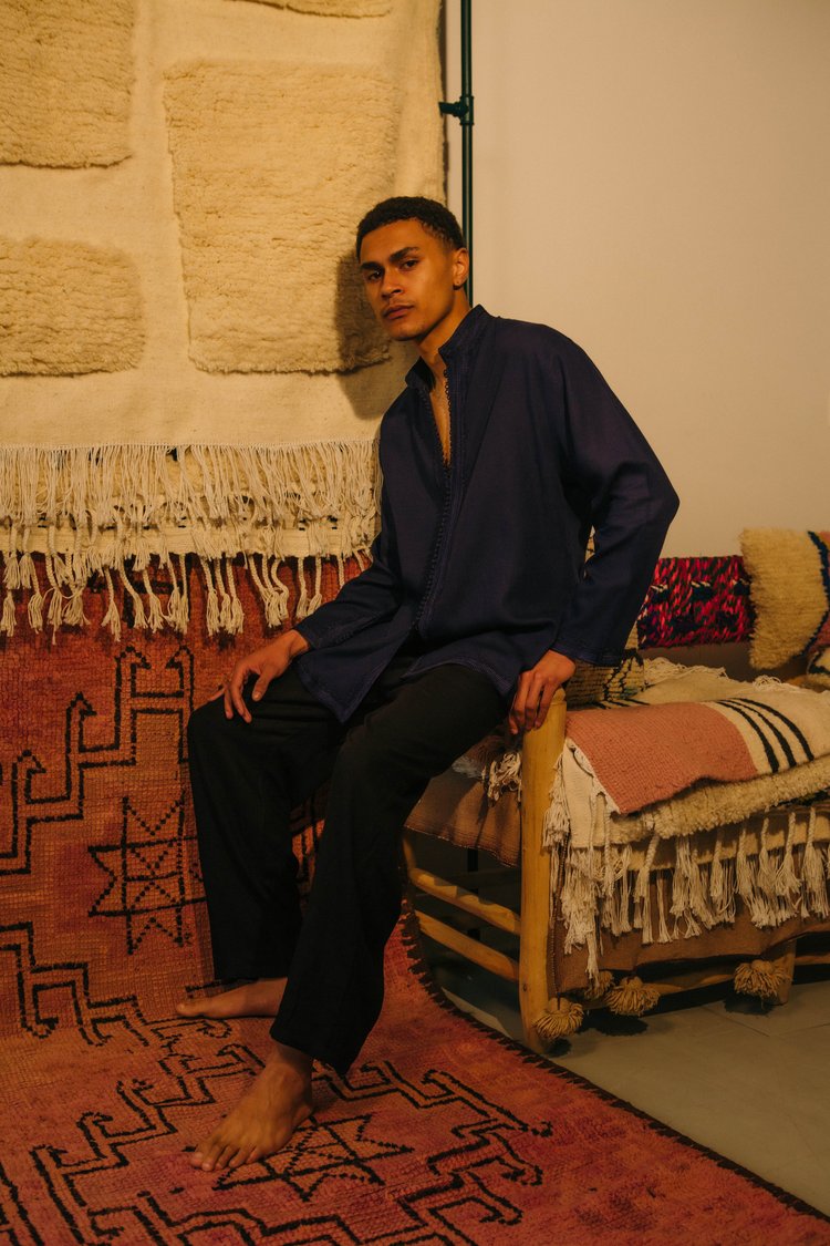 Chechchaouen Linen Jacket Men