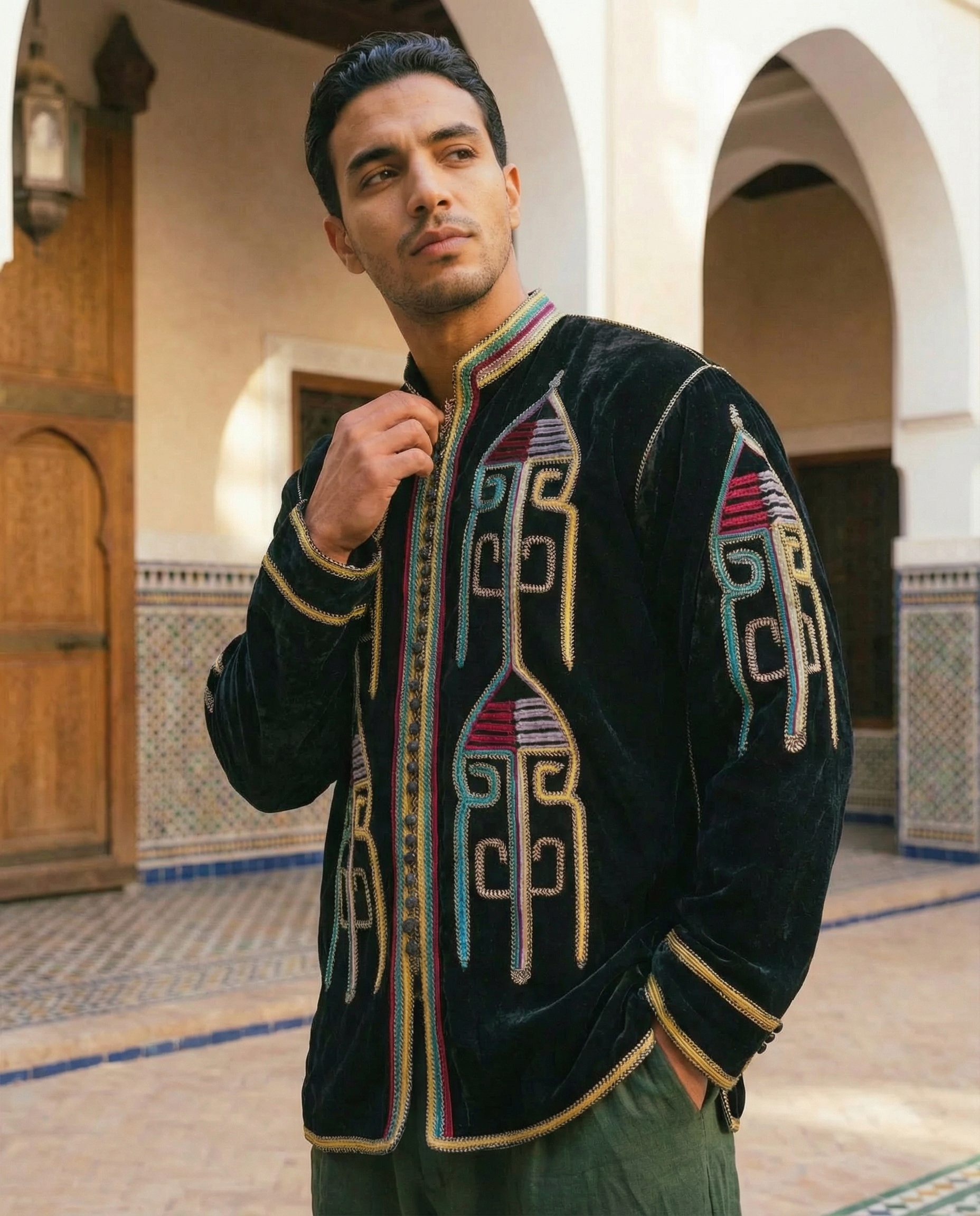 Asilah Velvet Jacket Green Men