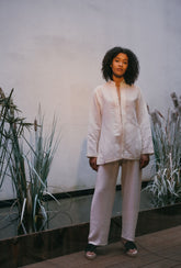 Chechchaouen Linen Jacket Off White