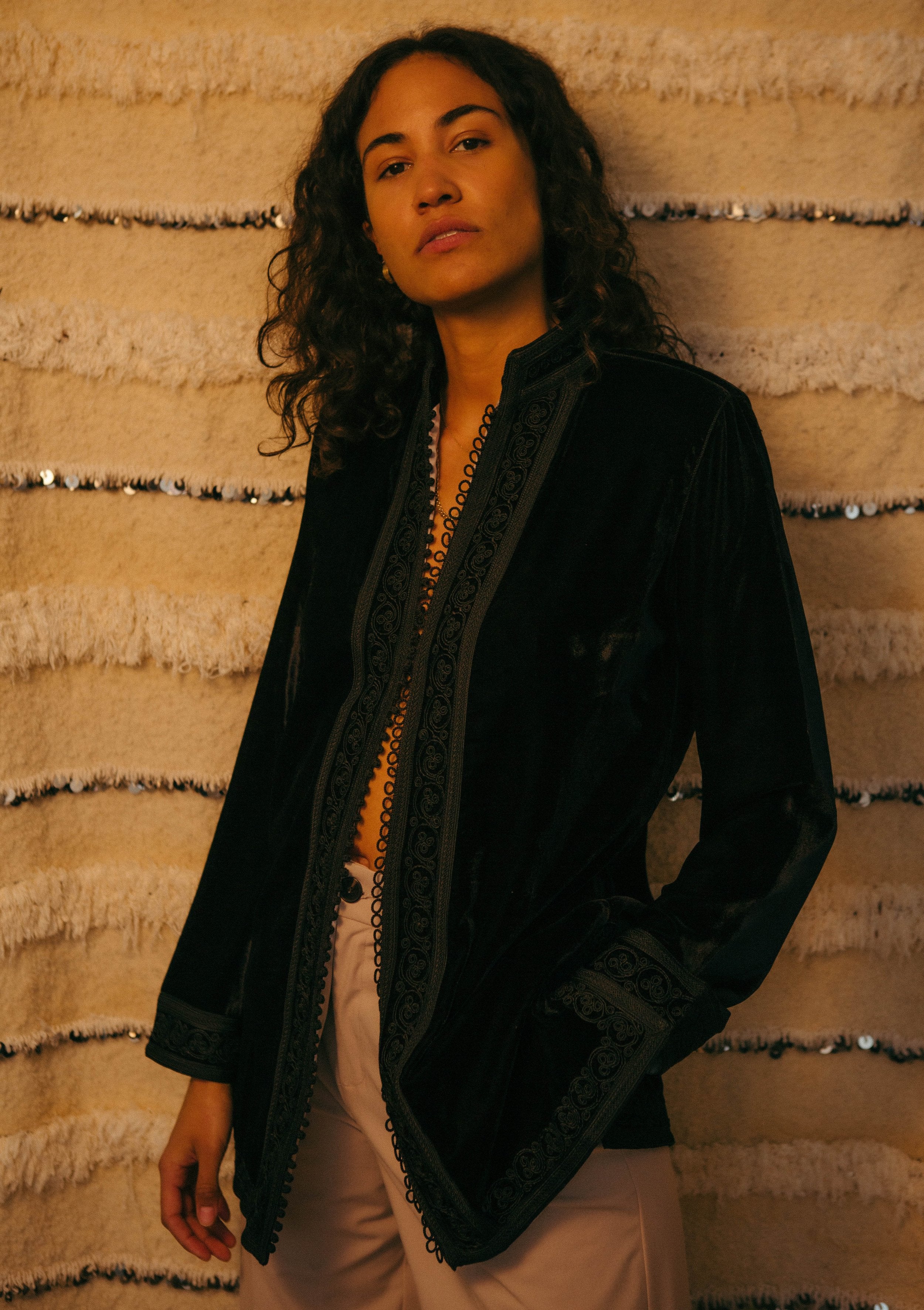 Toubkal Velvet Jacket Black